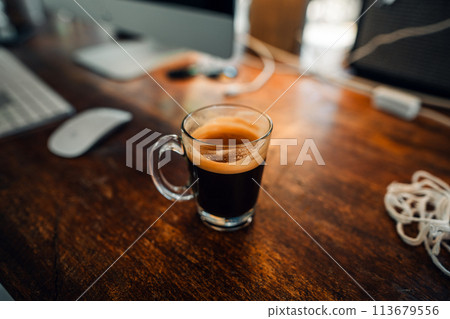 Fresh coffee in the morning at home 113679556