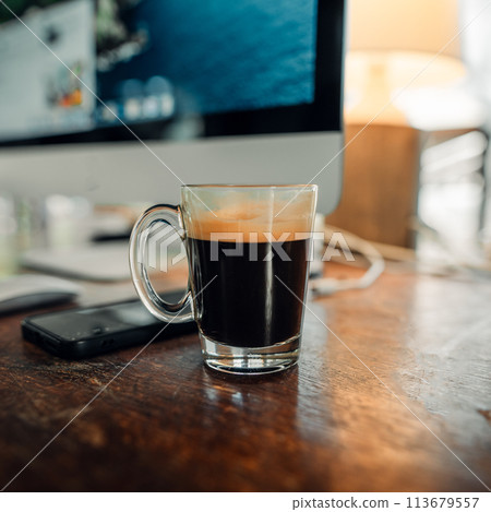 Fresh coffee in the morning at home 113679557
