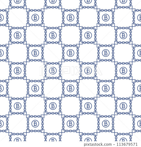 Bitcoin Blockchain Technology vector Cryptocurrency outline seamless pattern 113679571