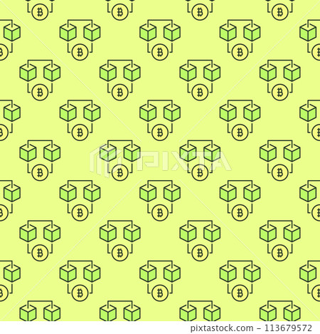 Bitcoin Blockchain Technology Crypto vector colored seamless pattern Bitcoin Blockchain Technology Crypto vector colored seamless pattern 113679572
