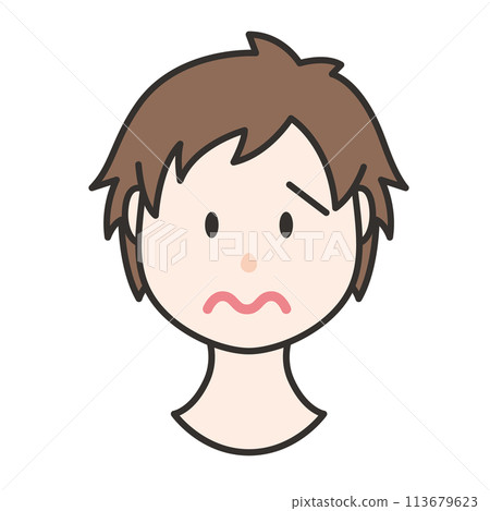 一個表情困惑的男孩的插圖 113679623
