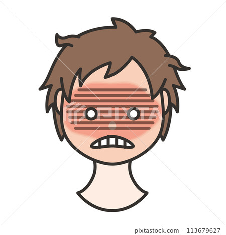 Illustration of a boy with an angry expression 113679627