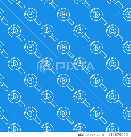 Magnifier with Bitcoin sign vector Cryptocurrency Search seamless pattern in thin line style Magnifier with Bitcoin sign vector Cryptocurrency Search seamless pattern in thin line style 113679653