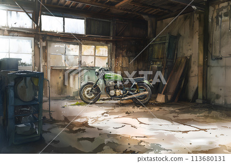 風景與 20 世紀 70 年代的老式自行車（水彩） 113680131