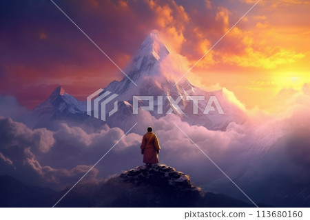 Everest and mountains of Tibet Everest and mountains of Tibet 113680160
