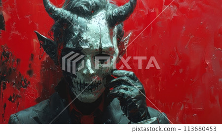 man and devil mask 113680453