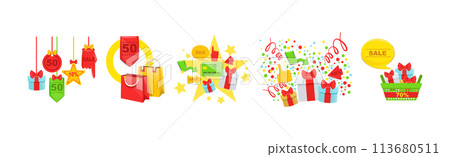 Sale and Discount Item and Element Bright Vector Set Sale and Discount Item and Element Bright Vector Set 113680511