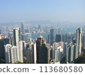 Hong Kong skyscrapers seen from the observation deck 113680580