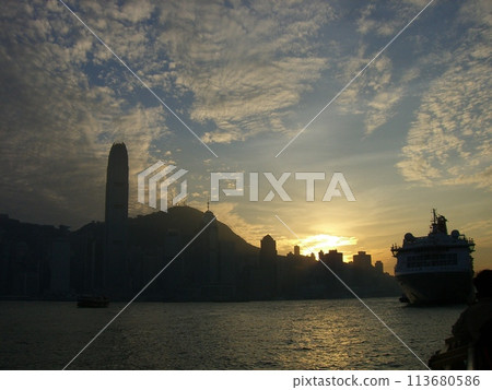 sunset seen from the port sunset seen from the port 113680586