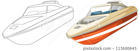 Sleek Speedboats: Illustration in Vector Style Sleek Speedboats: Illustration in Vector Style 113680645