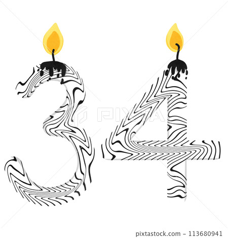 34th Birthday candle number, age, anniversary, burning candle number 34th Birthday candle number, age, anniversary, burning candle number 113680941