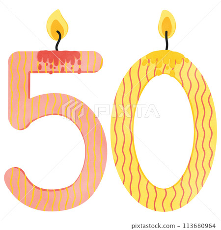 50th Birthday candle number, age, anniversary, burning candle number 50th Birthday candle number, age, anniversary, burning candle number 113680964