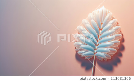 Monstera deliciosa Leaf on the Pastel Background with Creative Copy Space Summer Vacation Concept. 113681366