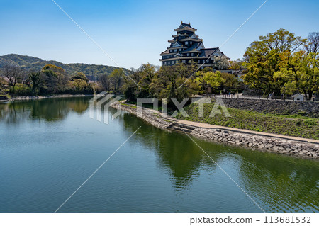 Okayama Castle seen from the moat side, Okayama Prefecture Okayama Castle seen from the moat side, Okayama Prefecture 113681532