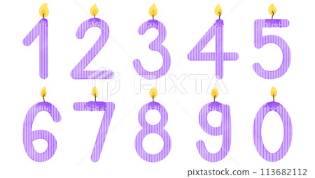 Birthday candle number, age, anniversary, candle, burning candle number pattern 113682112