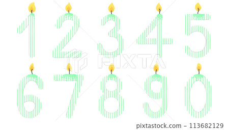 Birthday candle number, age, anniversary, candle, burning candle number pattern 113682129