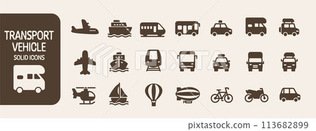 交通/車輛實心圖示集 113682899