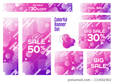 Banner set_Memphis pattern Banner set_Memphis pattern 113682902