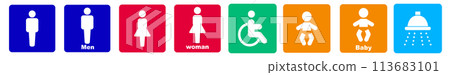 Toilet icon material set 1 113683101