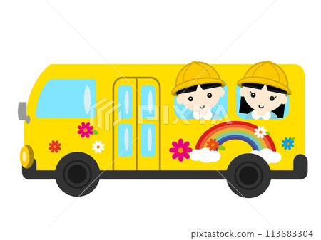 孩子們搭乘幼兒園巴士 孩子們搭乘幼兒園巴士 113683304