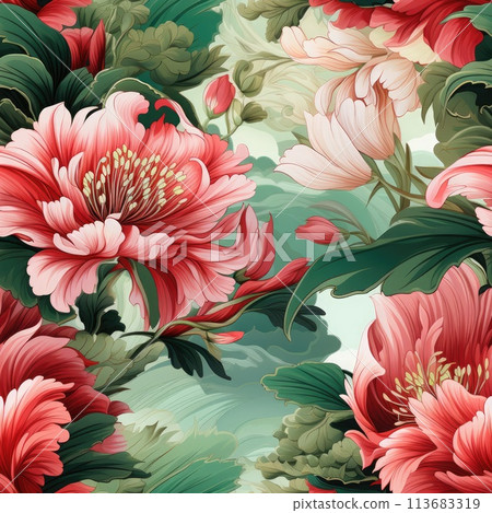 Seamless background with flowers 113683319