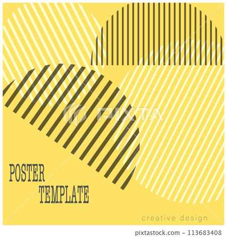 Geometric shapes in an abstract combination. Design of a poster, banner, poster, cover or postcard. Corporate style layout. The idea of the interior, prints and decorations. Layout for creative design 113683408