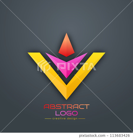 Abstract logo. A logo template for a business card, corporate design, recognizable element of a brand or corporation. The idea of thematic creativity Abstract logo. A logo template for a business card, corporate design, recognizable element of a brand or corporation. The idea of thematic creativity 113683426