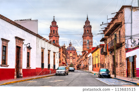 Morelia Cathedral, UNESCO world heritage in Michoacan, Mexico 113683515