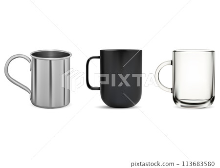 Isolated tea cup template. Hot drink mug, vector Isolated tea cup template. Hot drink mug, vector 113683580