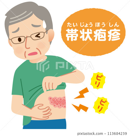 老人因帶狀皰疹而疼痛的症狀 113684239