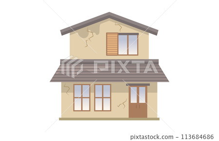 Damaged detached house 113684686