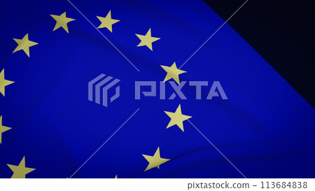 The Eu flag or European union flag 3d rendering. 113684838