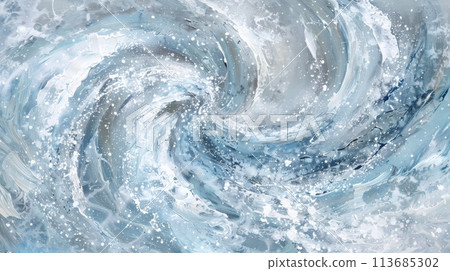 Closeup of swirling water in washing machine creating a whirlpool effect 113685302