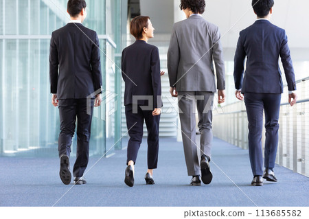 Business person walking back view 113685582