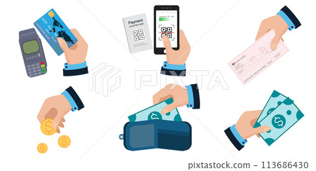 Set of various payment options isolated on white. 113686430