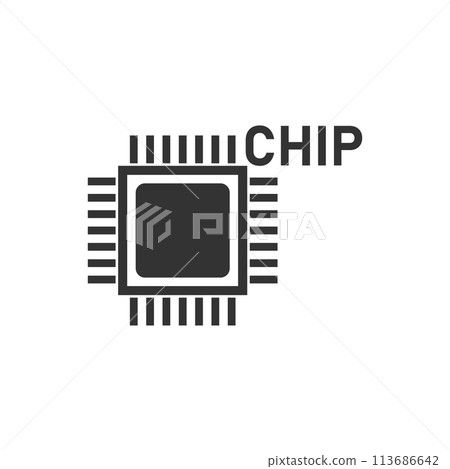 Chip icon flat Chip icon flat 113686642