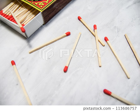 Match fire blank text advertising 113686757