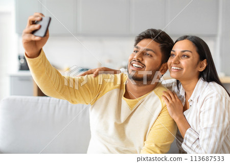 Indian Man Taking Selfie With His Woman 113687533