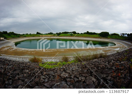 Crystal Lake of Yoshina, a salt pond Crystal Lake of Yoshina, a salt pond 113687917