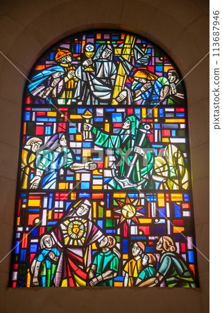 Beautiful stained glass at the Manila Cathedral 113687946