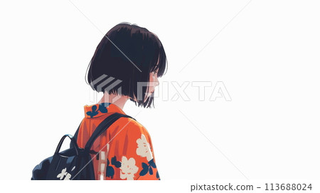 A lady looking down 113688024