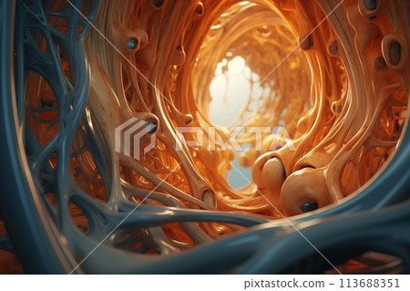Abstract mystical biomorphic shapes 113688351