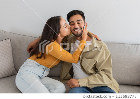 Couple sharing a loving embrace in session 113688773