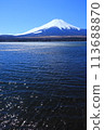 Clear March sky and Mt. Fuji seen from Lake Yamanaka 113688870