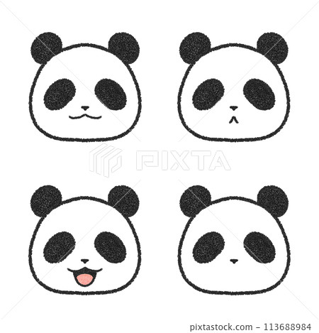 Panda facial expression set Panda facial expression set 113688984