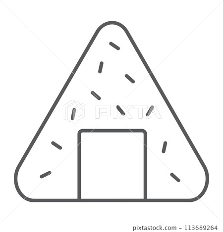Onigiri thin line icon, asian and food, japanese meal sign, vector graphics, a linear pattern on a white background. 113689264