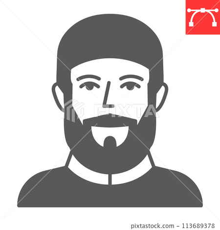Muslim man glyph icon 113689378