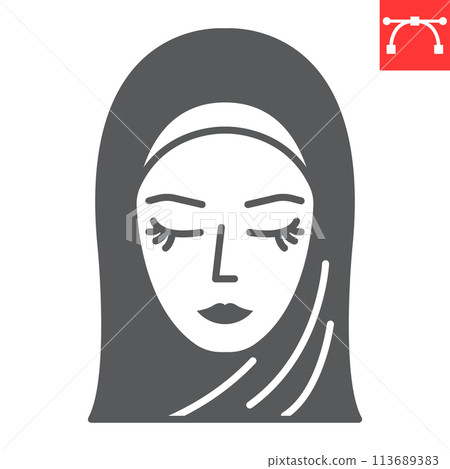 Hijab woman glyph icon 113689383