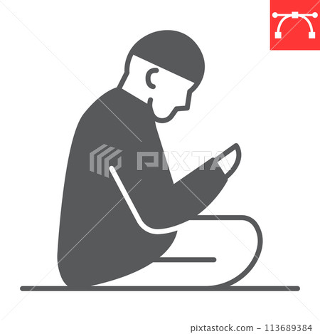 Islamic prayer glyph icon 113689384
