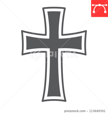 Religion cross glyph icon 113689391